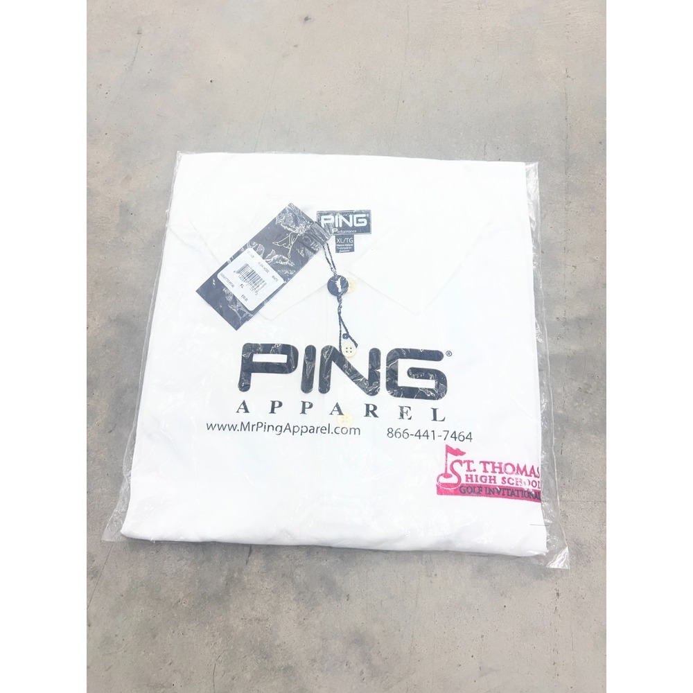 Ping St. Thomas High School Polo Shirt Mens XL White Performance Golf Active NWT